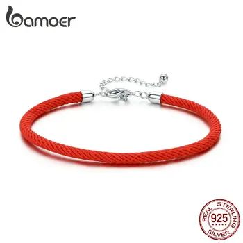 bamoer 925 Sterling Silver Charm Bracelet for Women Original European Female Adjustable 16cm to 21cm Girl Birthday Gifts SCB166