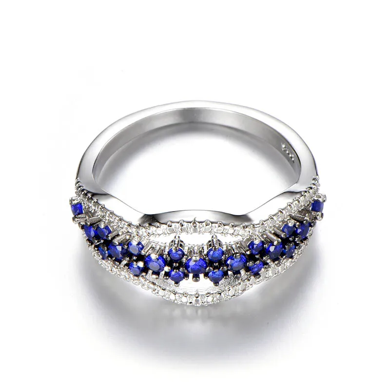 Sterling silver blue sapphire rings