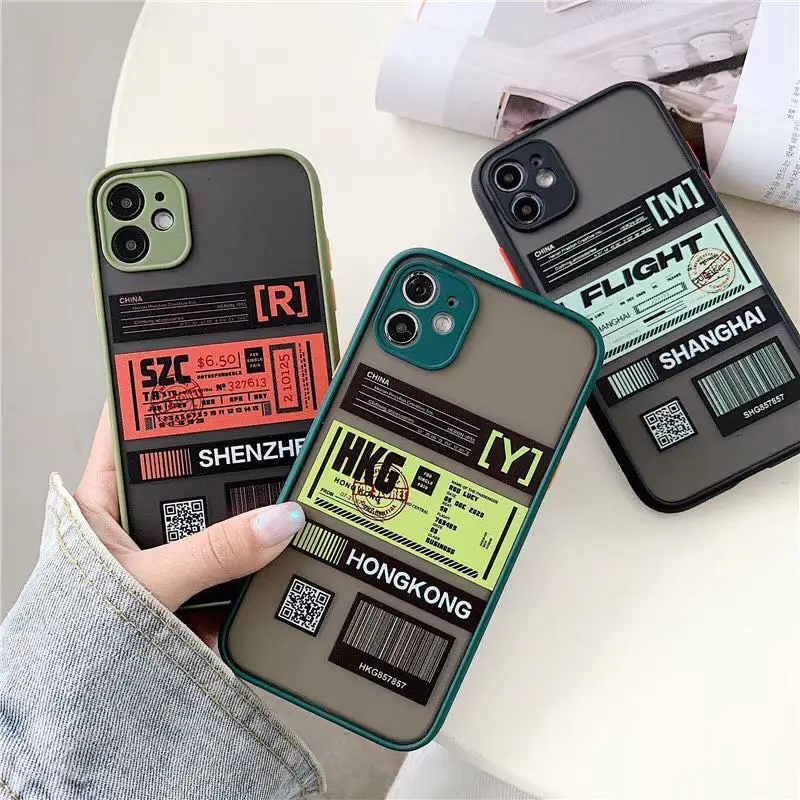 Чехол для телефона INS City Travel Flight Label Country QR IPhone 11 12 Pro X XS MAX 7 8 Plus роскошный мягкий