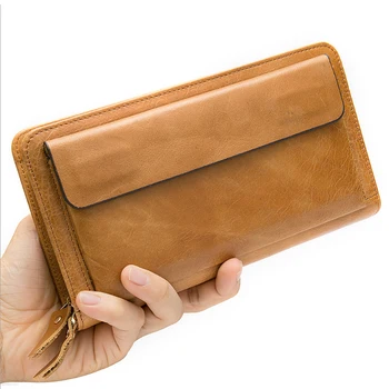 

Luufan Hot Fashion Men Wallet Clutch With Wrist Belt Double Zipper Long Purse Of Male Causal Business Phone Wallet Day Clutches