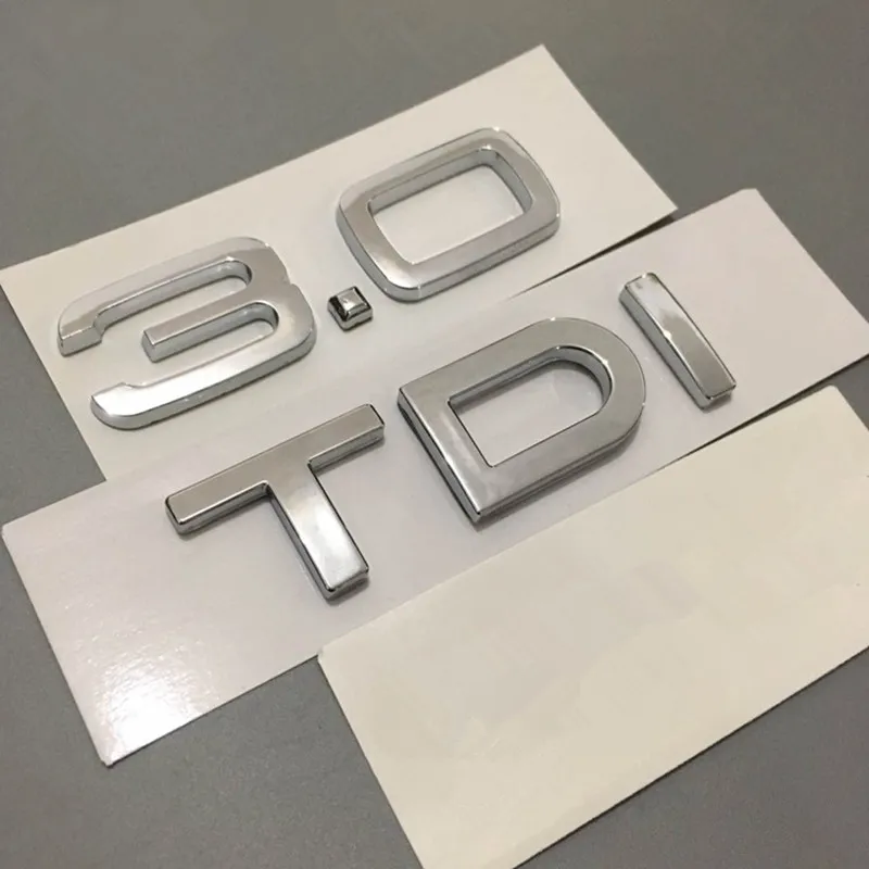 

Chrome Silver ABS 2.0 2.7 3.0 TDI Letters A4 A6 A8 Car Body Rear Trunk Emblem Badge Sticker for Audi A3 A7 A4L A6L Q3 Q5 Q7 TT