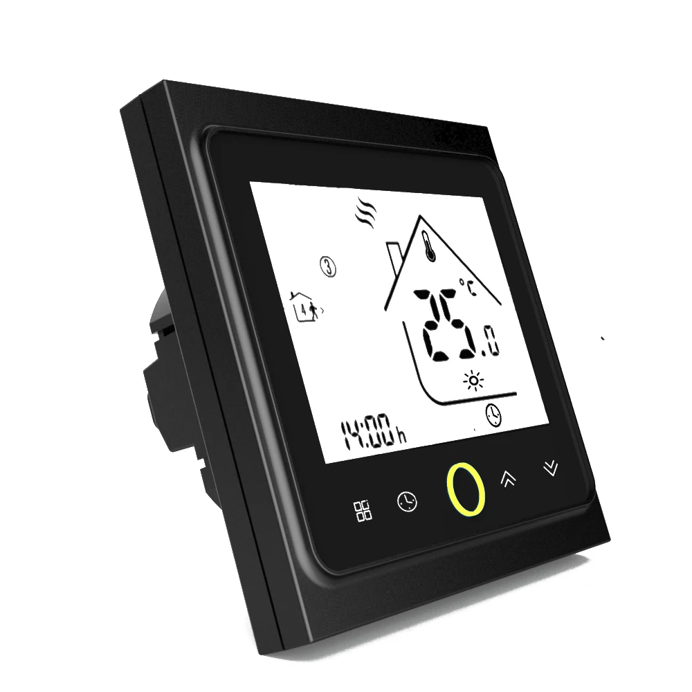 Wifi термостат программируемый lcd центральный кондиционер термостат Modbus 2/4-Pipe три скорости ветра комнатный регулятор температуры - Цвет: black