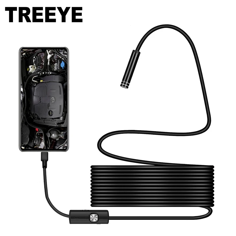 

Endoscope Camera 7MM/5.5MM 2 in 1 USB IP67 Waterproof 6 LEDs Borescope Inspection Camera For Windows Macbook PC Android 2/1.5/1m