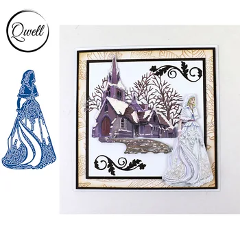

QWELL Pretty Girl Metal Cutting Dies for Scrapbooking and Card Making Paper Embossing Craft New 2019 die cuts