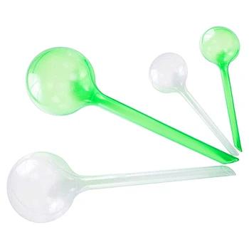 

4Pcs Plant Automatic Watering Plastic Bulbs Set Self-Watering Globes Stakes(Transparent+Green,2 Large+2 Small)