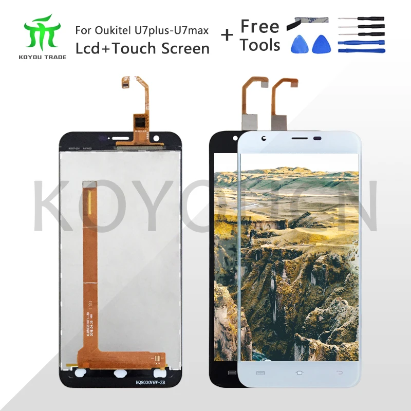 

100% Tested For Oukitel U7 Max LCD Display+Touch Screen Digitizer Assembly Android 7.0 For Max LCD Glass Panel Sensor + Tools