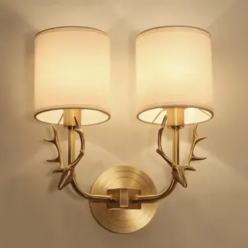 

Super Bright Novelty All-Copper American Deer Head Style Wall Lamp Home Decoration Light