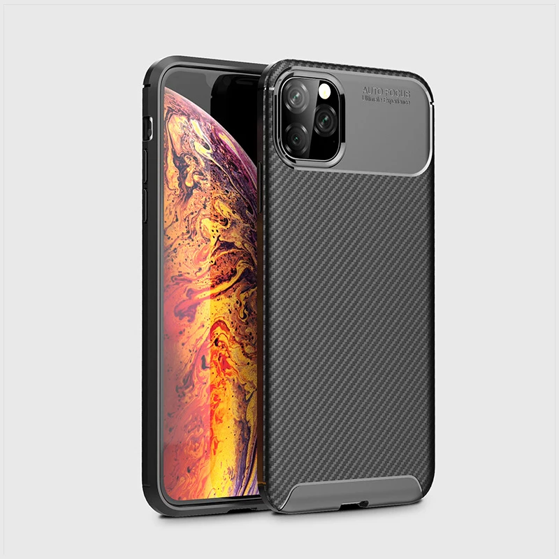 Carbon fiber pattern phone case for iphone 11 11pro max matte Anti-fall for iphone x xs xr max 7 8 6 plus s Carbon fiber cover