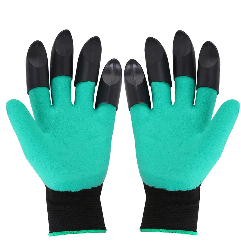 Gardening Gloves with Claws Digging Planting Protective Latex Gloves Durable Waterproof Prick-proof Permeable Home Labor Gloves