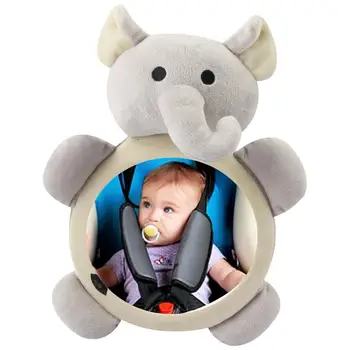 

Car Baby Mirror Cute Elephant Wide View Rear Adjustable Safety Seat Back Mirror Headrest Mount for Baby Kids Car Accessories
