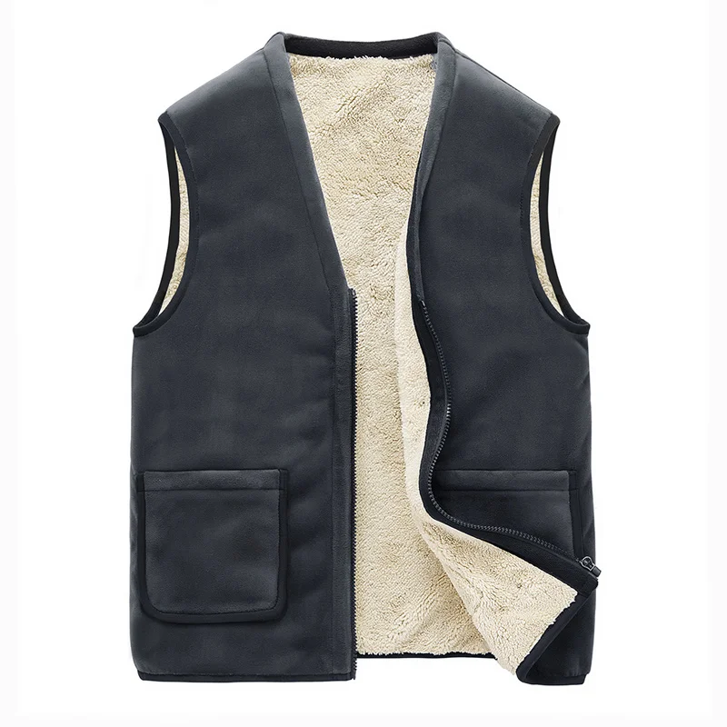 Vest Men Winter Coat New Brand Fashion Mens Fleece Warm Waistcoat Vests