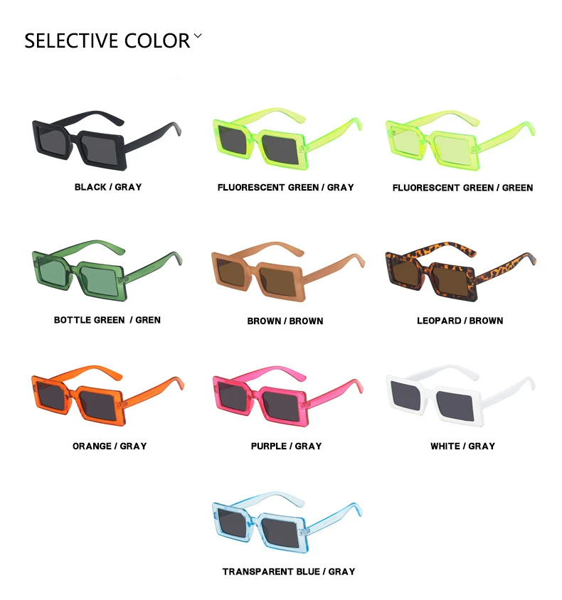 Fashion Sunglasses Designer Luxury Brand Rectangle Sunglasses Women Vintage Small 2021 trend Female Sun Glasses Shades For Women (1)