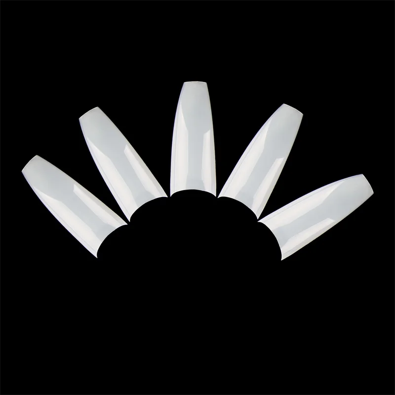 Falsas com c Salão de Beleza Dicas da Arte para Unhas Fina Curvada Meia Capa Francês Unhas Corte Cônico Quadrado Bailarina Falso Artificiais 500 Pçs 8 unhas falsas com c corte cônico quadrado
