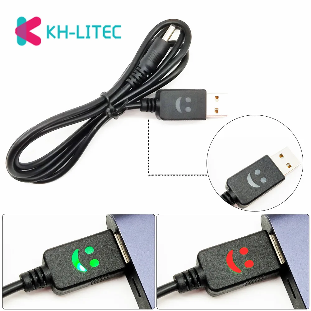 KHLITEC Портативный 1 м 3 фута Smile Face 4 2 в налобный фонарь USB зарядное устройство шнур