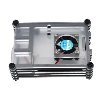 

for Raspberry Pi Acrylic Case with Cooling Fan Heatsinks for Raspberry Pi 4