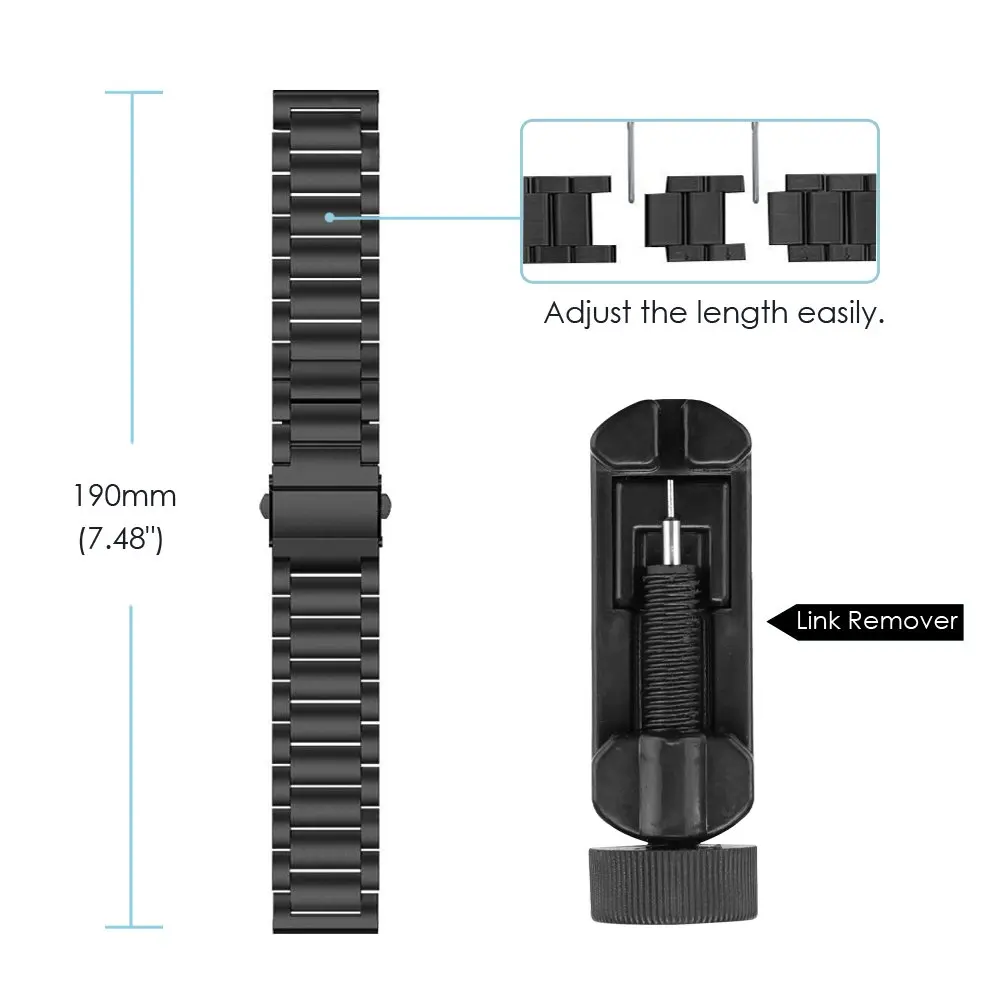 Для Garmin Vivoactive 3 Band 20 мм быстросъемный металлический ремешок из нержавеющей стали для Garmin Vivomove HR Forerunner 645
