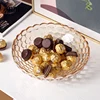European Vintage Crystal Glass Fruit Tray Creative Beaded Feet Snack Candy Bowl Large Double Layer Dessert Plate Home Decoration 2