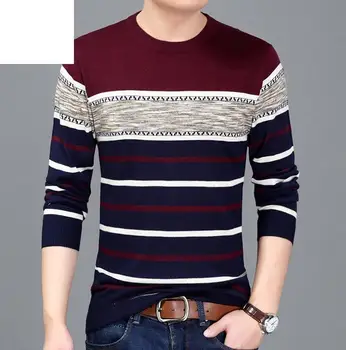 

OLOEY Men's Sweaters Autumn Winter Male Slim Fit Printing Pullover Fashion Men Casual Sweater Men Long Sleeve