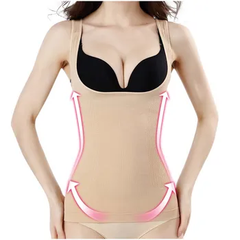 

2pcs Women Shaper Set Vest Panties Waist Trainer Shaping Body Shaper Slimming Tummy Control Underwear Butt Lifter Raise Chest