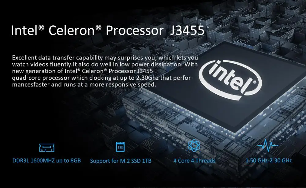 Neue Original M5 Mini PC Intel Celeron J3455 Windows 10 DDR3L 8G + 512G M.2 Nvme SSD USB3.0 Typ -C