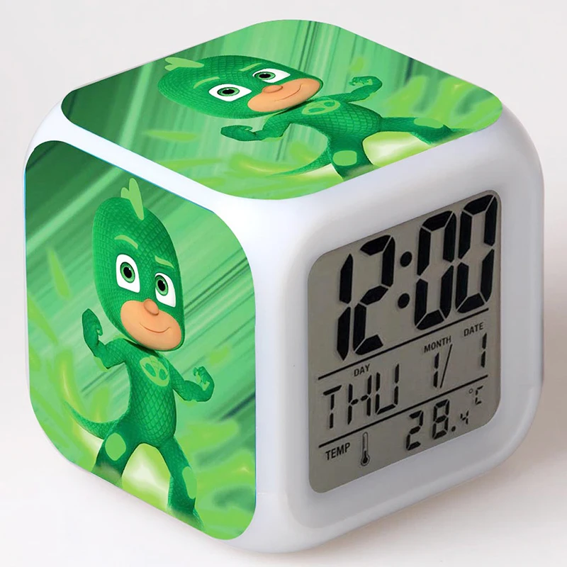 PJ Маски фигурки светодиодный ночник световой будильник Catboy Owlette Gekko Pj маска Juguete Wake Часы игрушки для детей подарок на день рождения S72