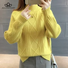 Bella Philosophy Autumn Solid Loose Women Fashion Sweater Ladies Casual Knitted Pullover Female Elegant Turtleneck Sweater