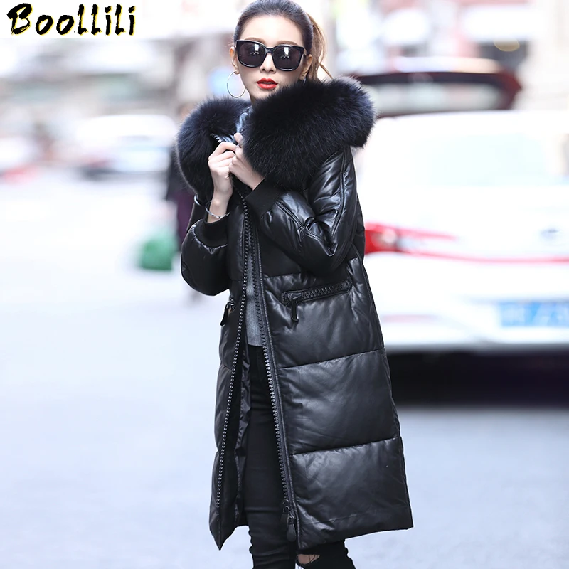 

Real Leather Boollili Jacket Genuine Sheepskin Coat Duck Down Coat Women Clothes 2023 Raccoon Fur Collar Winter Coat Women