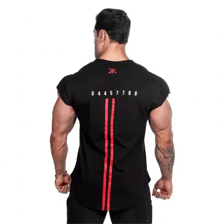 Мужская футболка для фитнеса Спортзалы, бодибилдинг спортивные лосины с коротким рукавом хлопковая футболка Летняя мужская Повседневная