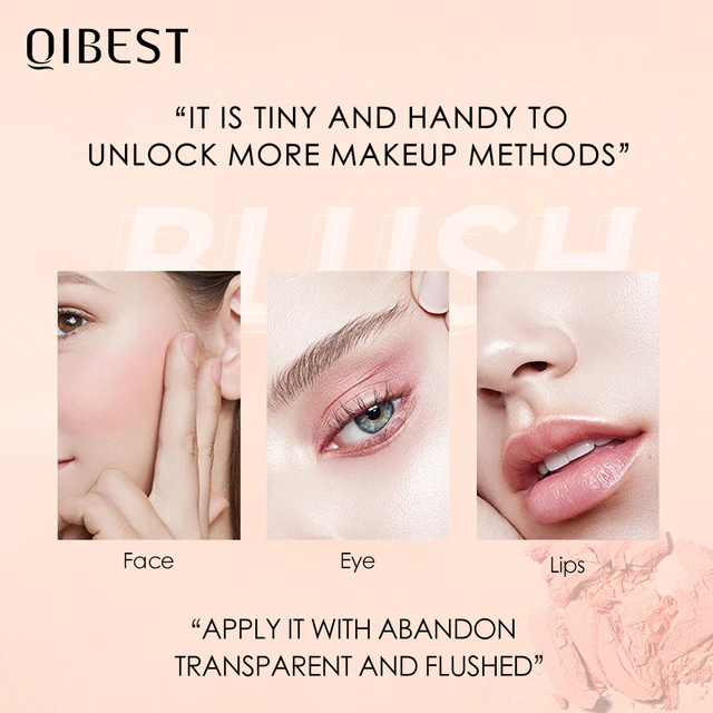 QIBEST Blush Peach Pallete 8 Colors Face Mineral Pigment Cheek Blusher  3