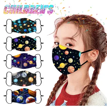 

Children's Adjustable Windproof Reusable Printed Face Mask 5PCS mouth mask washable lavable cover Mondmasker Mondkapjes