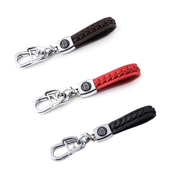 

Leather Model Weave Keychain Key Holder Zinc Alloy Durable Car Key Ring Chain Automobiles Car Styling Car Accessories Gifts