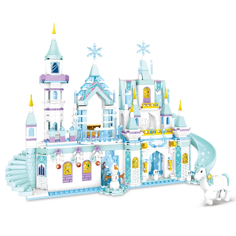 Friends Princess Royal Crystal Ice Castle House Building Blocks Kit Bricks Classic Movie Model Kids Girls Toys Christmas Gift | Игрушки и