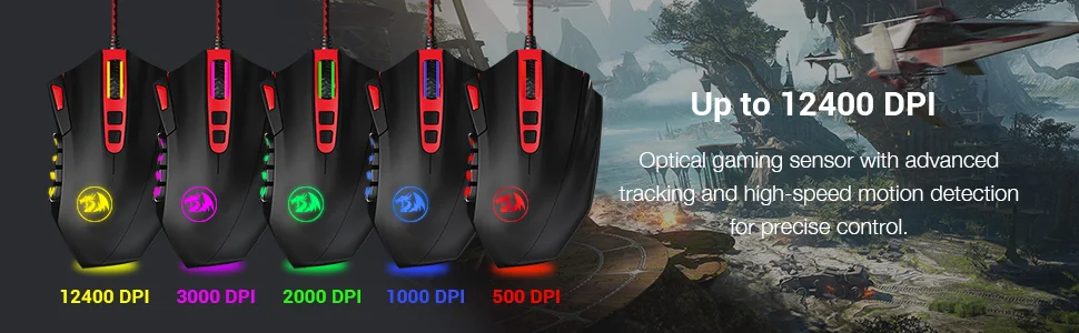Redragon M901 Perdition 24000 DPI 18 Programmable Buttons Wired Gaming Mouse