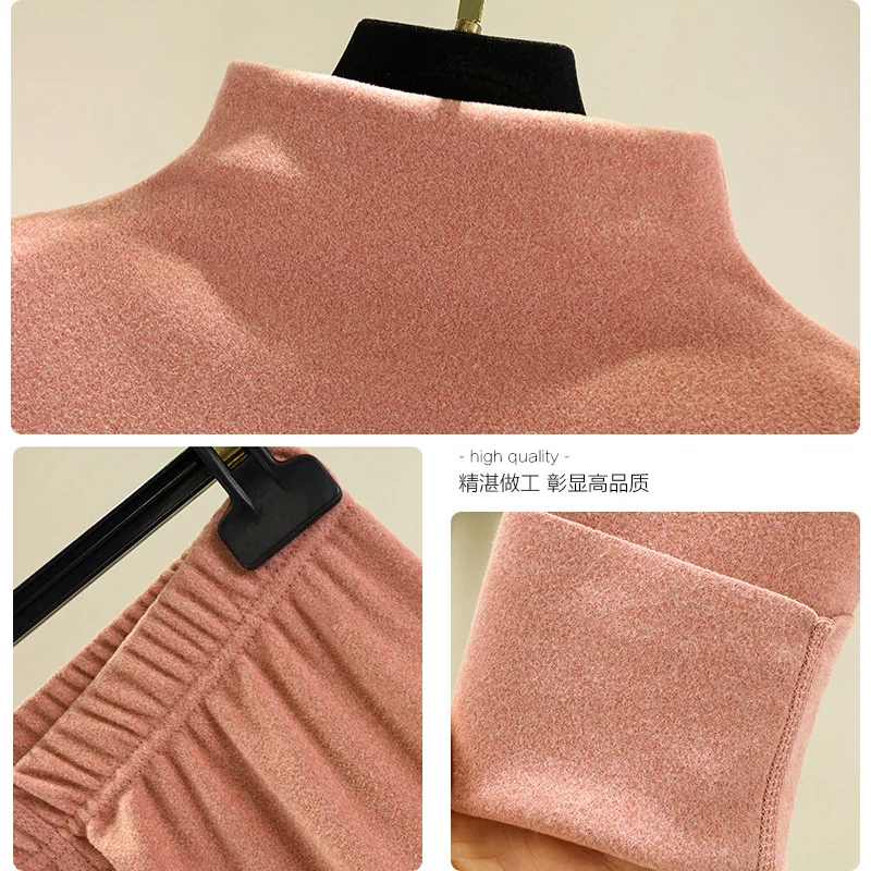 Fleece Warm Winter Clothing Women Turtleneck Velvet Thermal Underwear Female Thermo Suit Thick Inner Wear Heated Long Johns Set