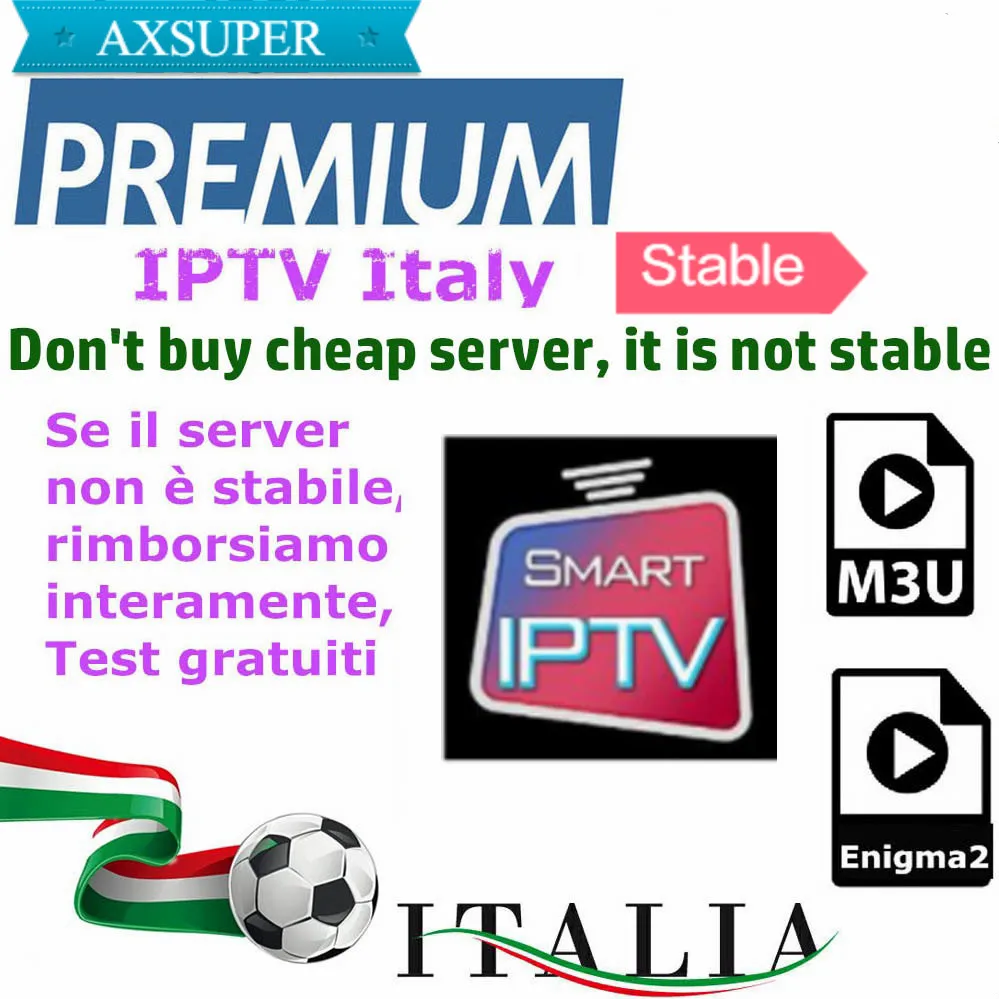 Стабильный IP tv M3u подписка Ip tv Италия Великобритания немецкий французский испанский Axsuper Premium для Android Box Enigma2 Smart tv PC Linux