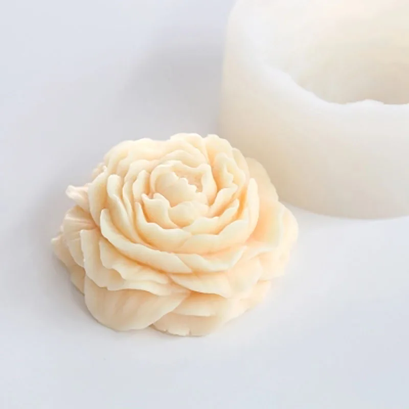 3D узор цветы пиона ручной работы мыло форма DIY подарок круглые силиконовая глина