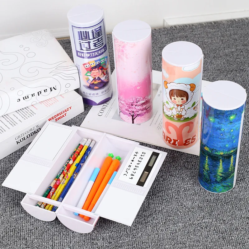 

Multifunction Pencil Case with Calculator Large Capacity School Supplies Creative Pencil Box for Kids Student Kawaii Pretty Gift