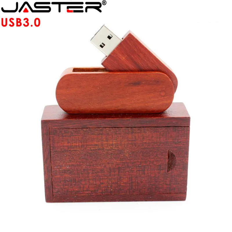JASTER USB 3 0 Логотип Настраиваемый вращающийся деревянный usb + коробка флеш