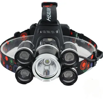 

XM-L T6 LED 5 Head Headlamp Flashlight Torch Hunting head light Fishing Light Camping Lantern LED Waterproof Headlamp Head