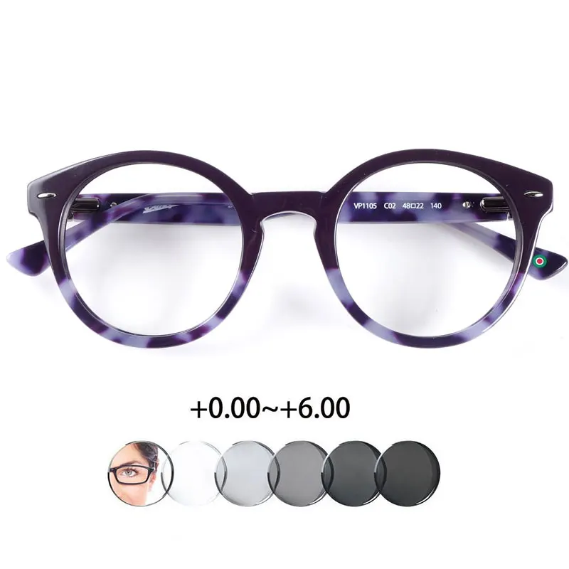 Переходные фотохромные солнцезащитные очки для чтения женщин, 0~+ 6,0