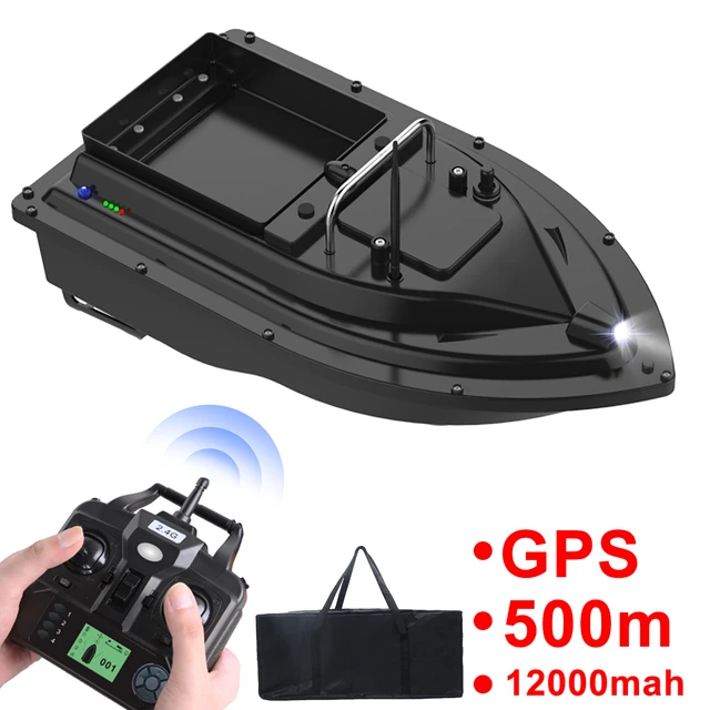 RC Fishing Bait Boat with Bag GPS Auto Return 2KG Load Bin 500M Distance  Night Light