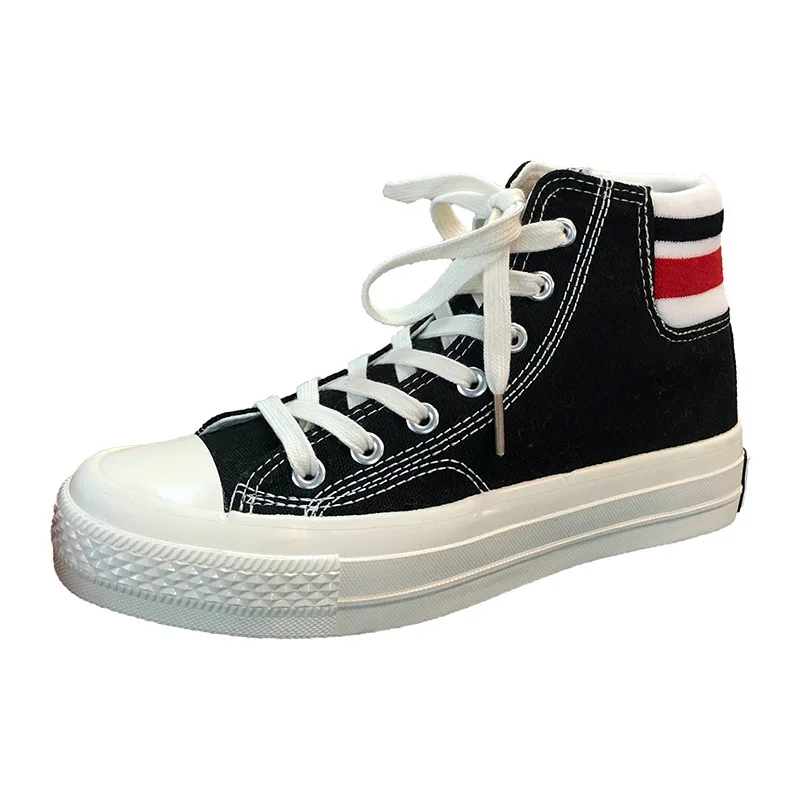 

High Top Women Fashion Canvas Casual Shoes Casual Sneakers Breathable Flat Driving Vulcanize Walking Shoes Drop Shipping R3-57