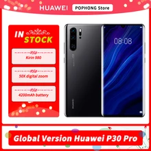 Global Version Huawei P30 Pro MobilePhone 6.47 inch OLED Full Screen Kirin 980 Octa Core 8GB 256GB in-screen 40W Charge Google