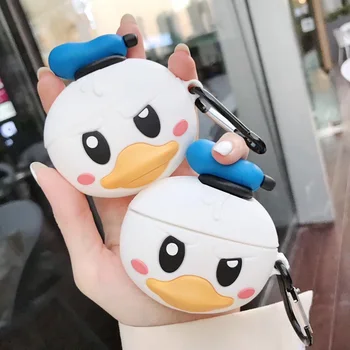 

3D Duck Earphone Case for Airpods Pro Case Cute Silicone Cartoon Case for Apple Airpods Pro 3 Cover Headphone Earpods Keychain