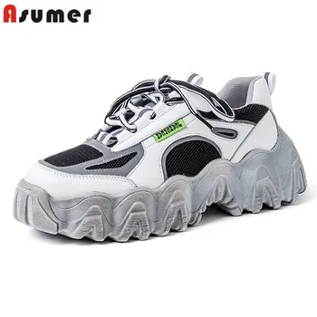 

ASUMER Sneakers Women Summer Casual Fashion Shoes Thick Sole Flats Ladies Vulcanized Shoes White Womens Sneakers Zapatos Mujer