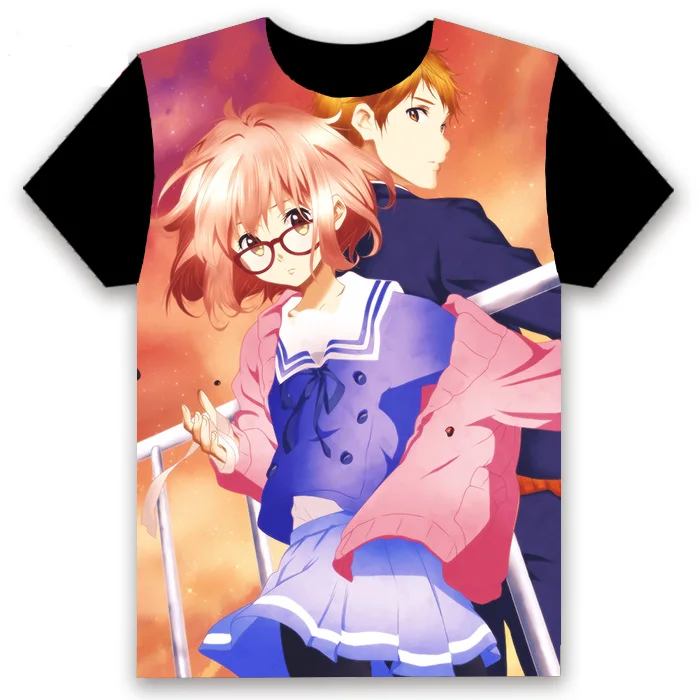 7 Мужская футболка аниме Kyoukai no Kanata Косплей-костюм Kuriyama Mirai короткий рукав унисекс черная футболка Летняя Повседневная мода Harajuku топы - Цвет: 7