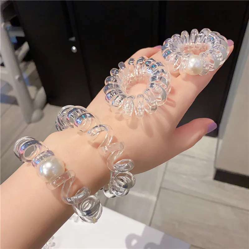 

3pcs stretch headgear female chouchou cheveux femme silk scrunchie Hot selling rainbow candy color telephone rope