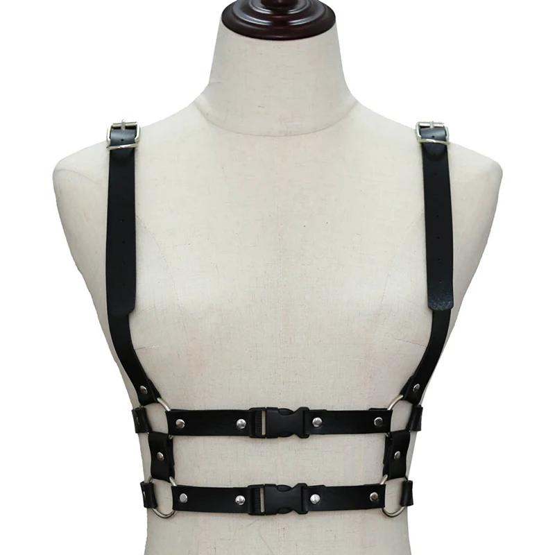 female garter belt leather leg garter harness