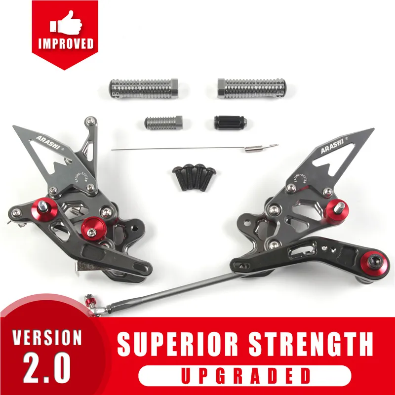 Араши для SUZUKI GSXR600 GSXR750 2011- ЧПУ Rider Rearset Регулируемые подножки GSX-R650 GSX-R750 2012 2013 - Цвет: Gray