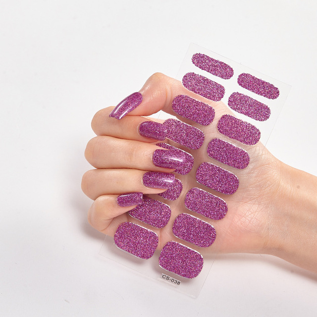Tips/Sheet Minimalist Design Gradual Change Glitter Series Powder Sequins Self Adhesive Nail Sticker Nails Sticker Designer